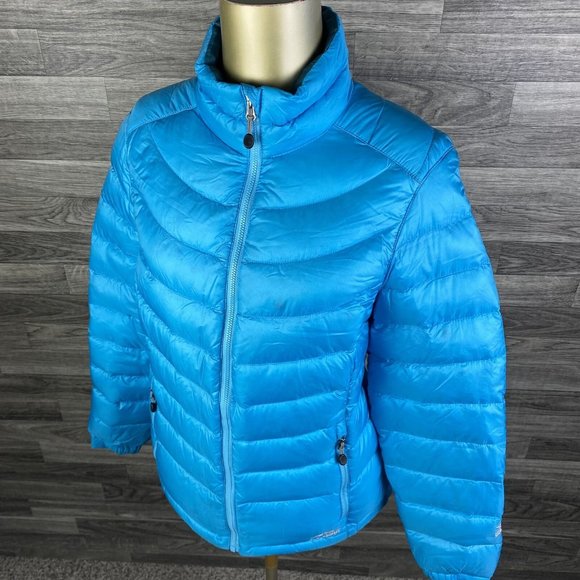L.L BEAN Pertex Quantum Zip Blue Goose Down Puffer Jacket Women's Small Petite - Picture 13 of 13